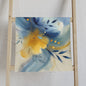 Hand Towel - Dreamy Abstract Brushstrokes in Blue and Yellow