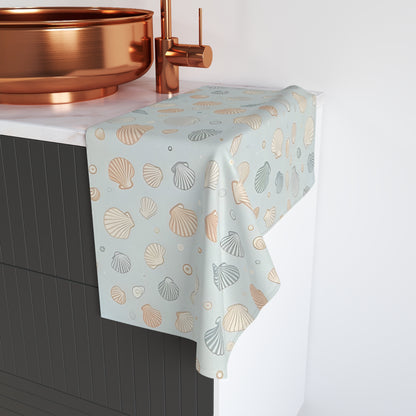 Hand Towel Seashell Delicate Pattern in Soft Neutrals and Pastels