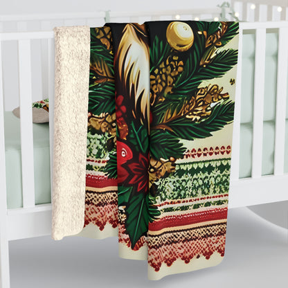 Sherpa Fleece Blanket - Reindeer Christmas Themed