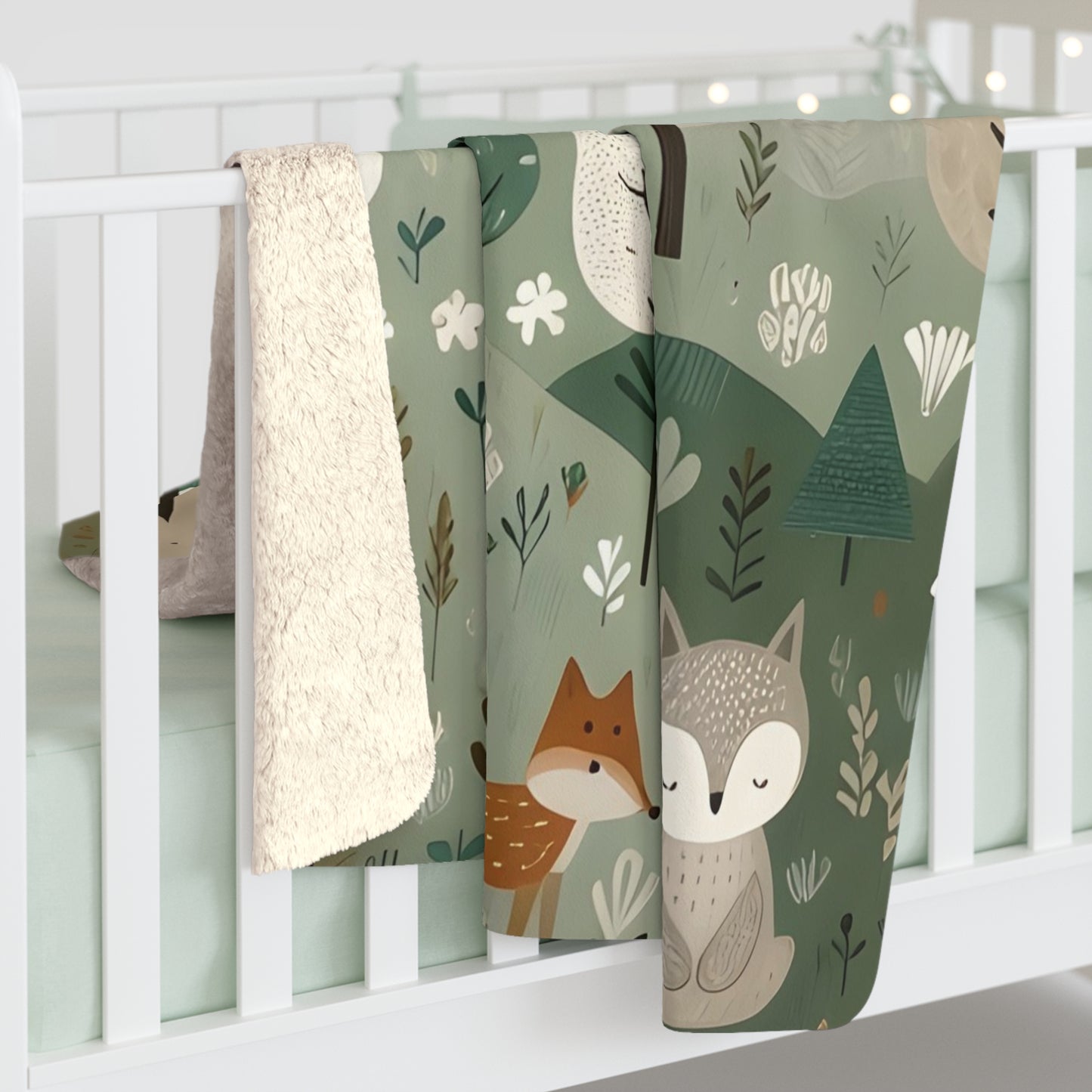 Sherpa Fleece Blanket Woodland Creatures