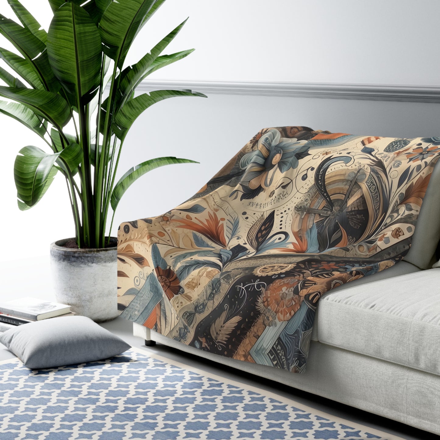 Sherpa Blanket - Vintage Tapestry Floral