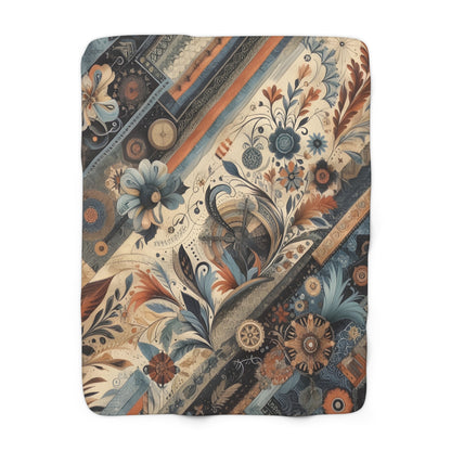 Sherpa Blanket - Vintage Tapestry Floral