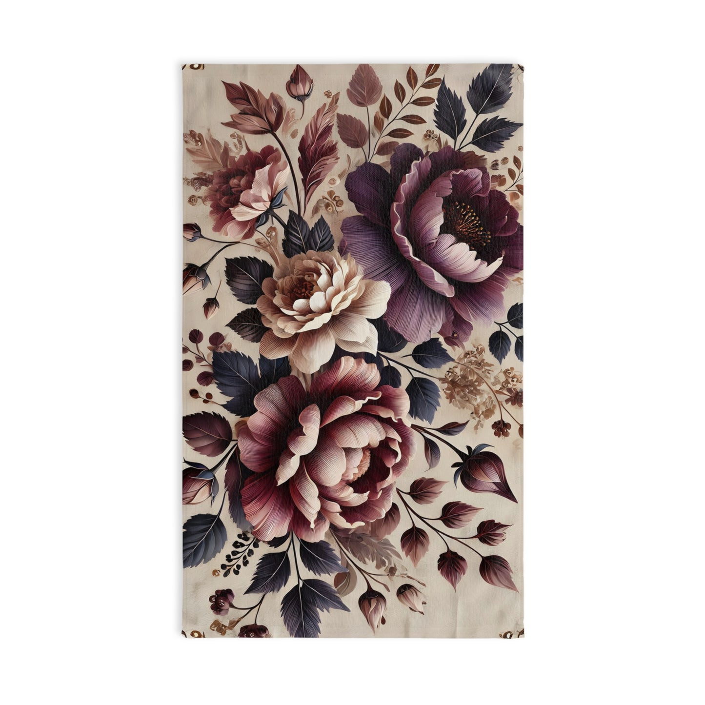 Floral Hand Towel with Luxurious Blooms