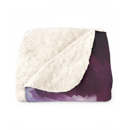 Sherpa Fleece Blanket - Cosmic Nebula Space Design