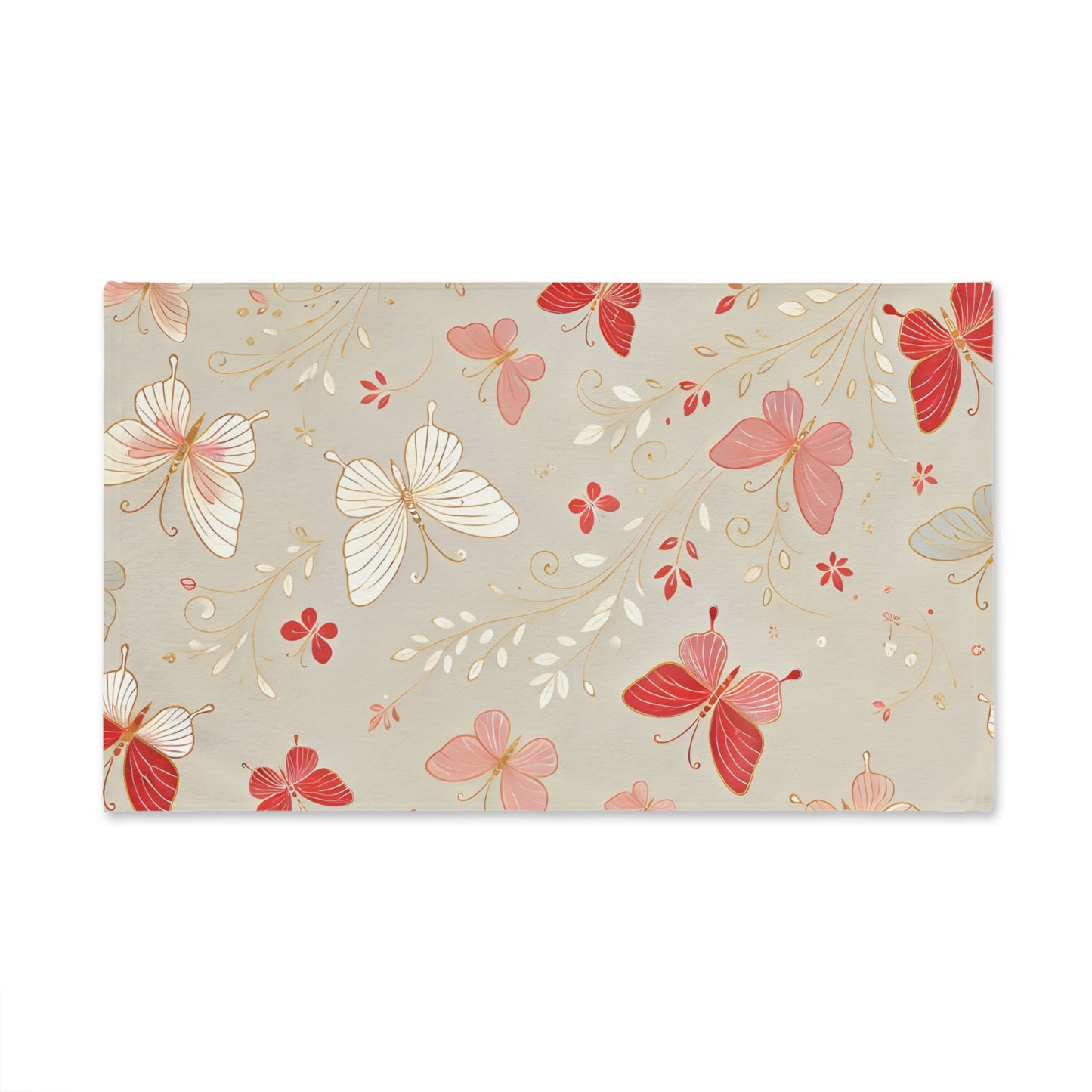 Hand Towel - Red Butterfly Delight Design