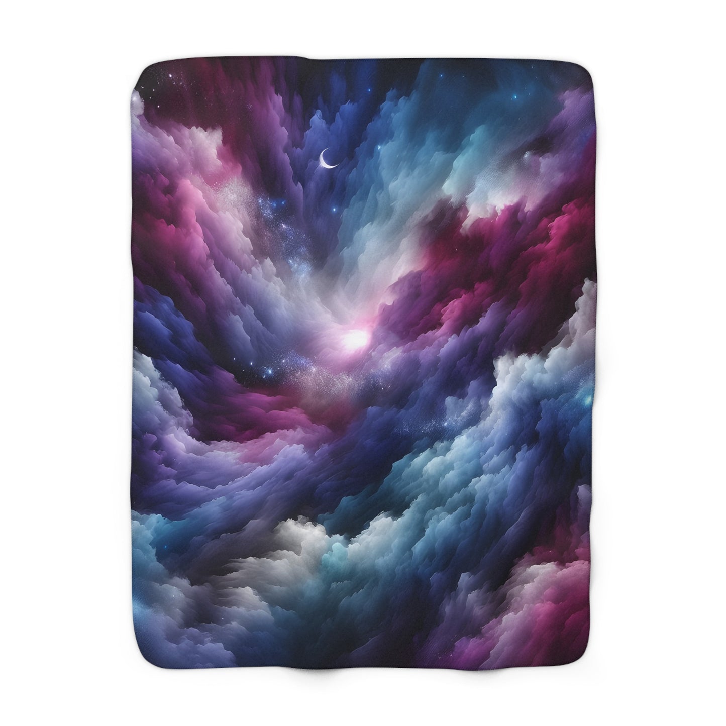 Sherpa Fleece Blanket - Cosmic Nebula Space Design