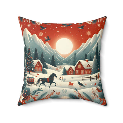 Winter Nature Spun Polyester Pillow