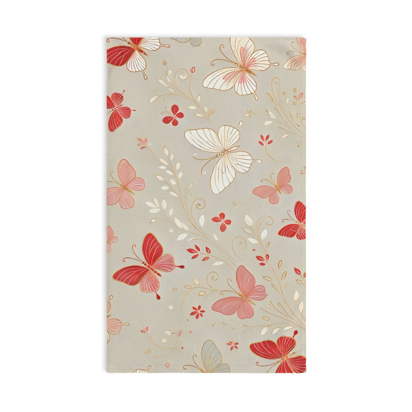 Hand Towel - Red Butterfly Delight Design