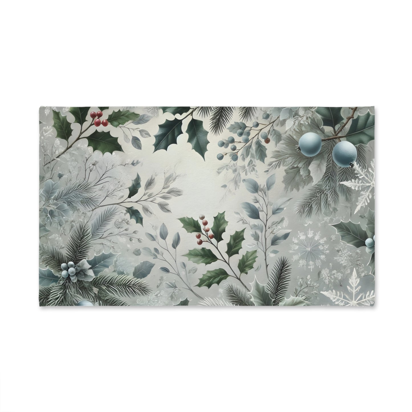 Hand Towel - Winter Evergreen and Holly Design