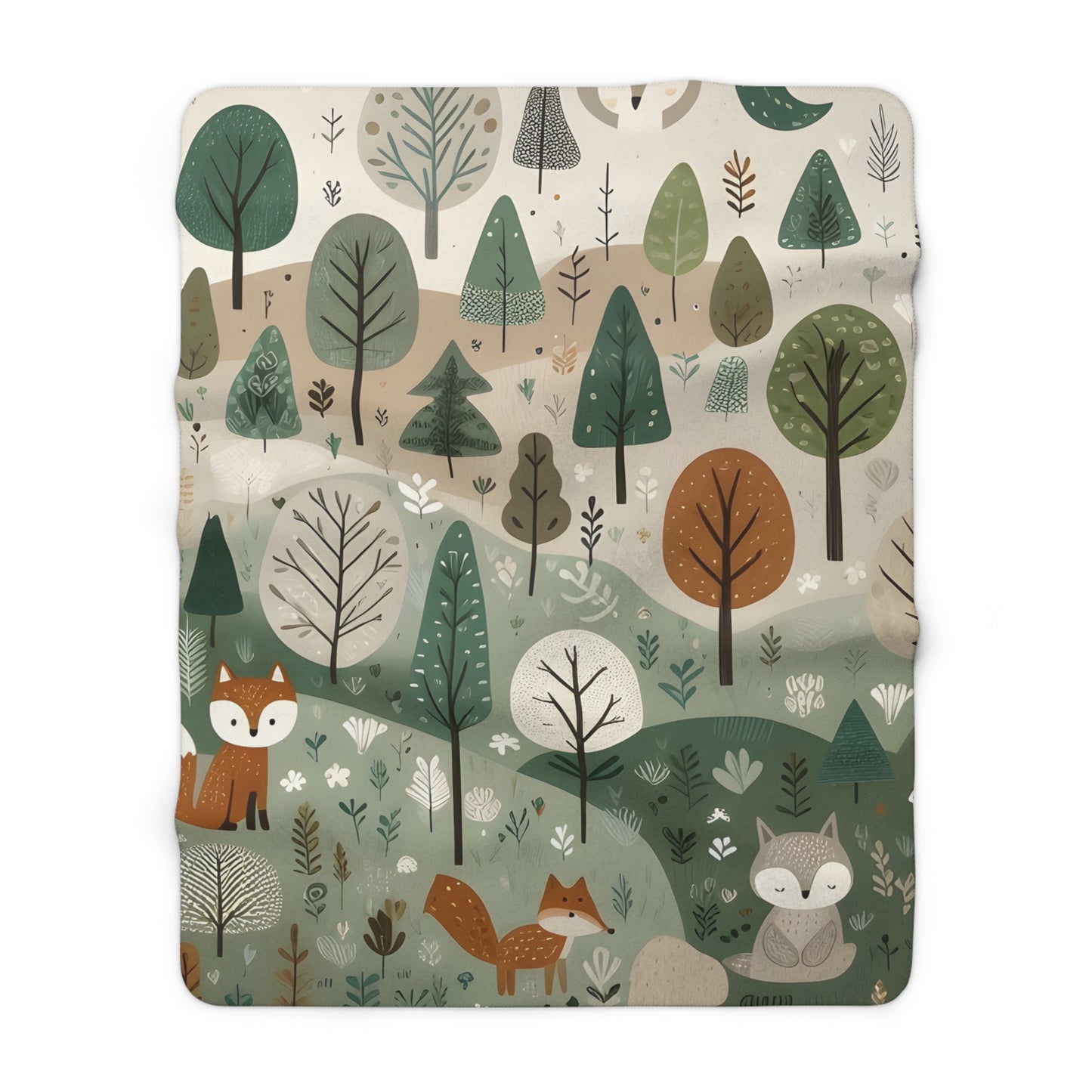 Sherpa Fleece Blanket Woodland Creatures