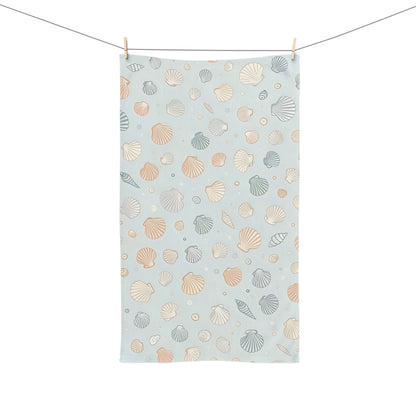 Hand Towel Seashell Delicate Pattern in Soft Neutrals and Pastels