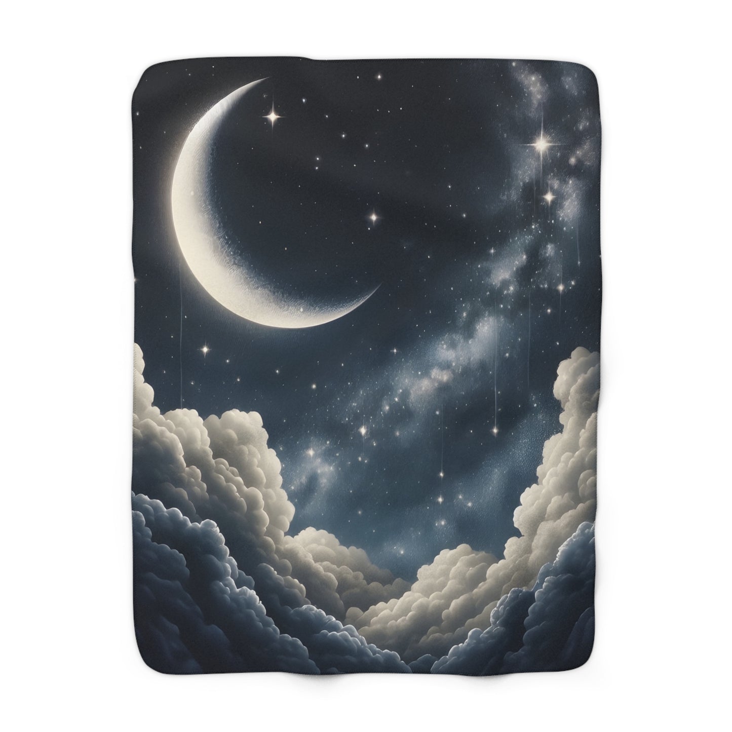 Sherpa Fleece Blanket - Starry Night Sky Design