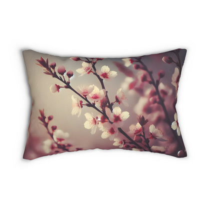 Lumbar Pillow - Delicate Pink and White Blossoms