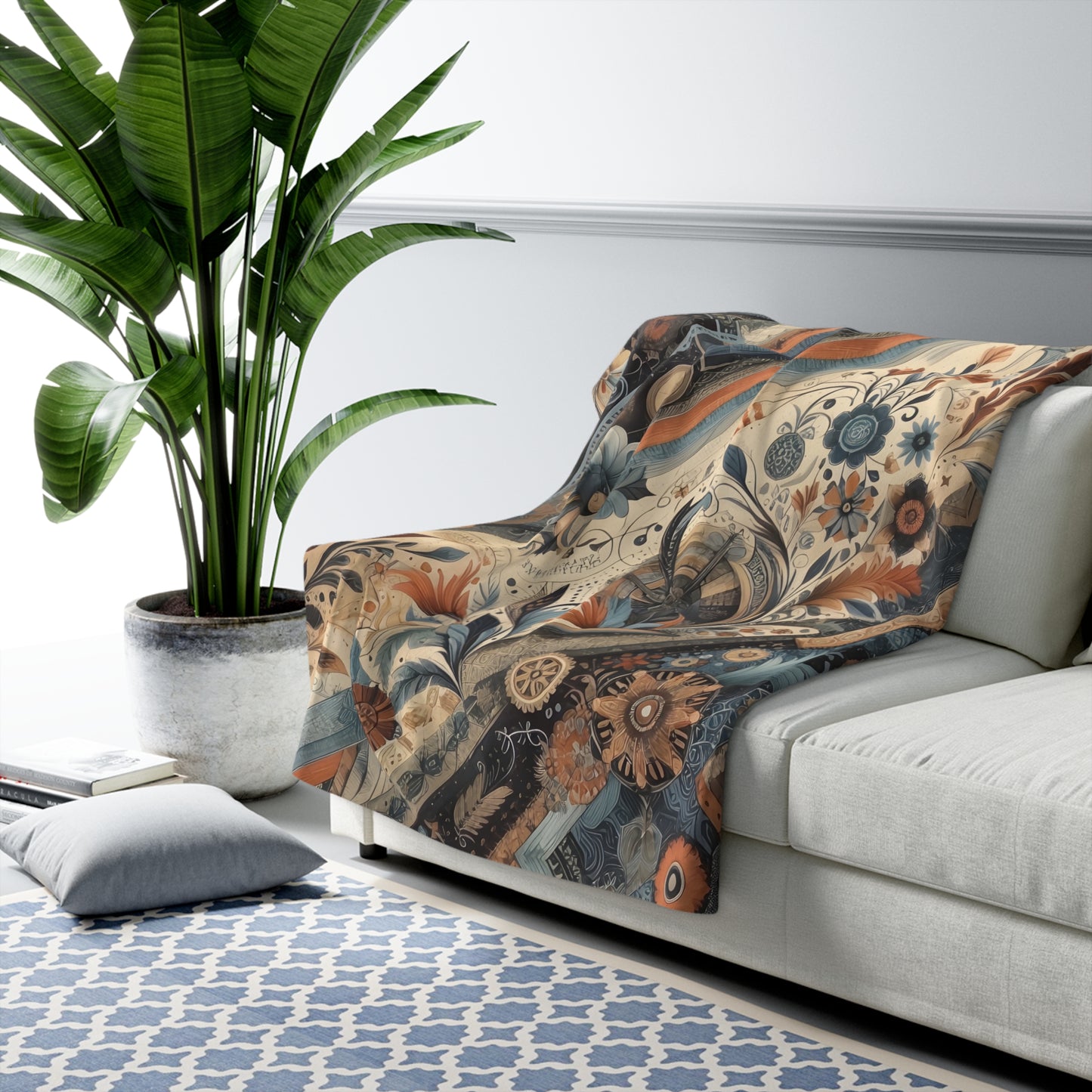 Sherpa Blanket - Vintage Tapestry Floral