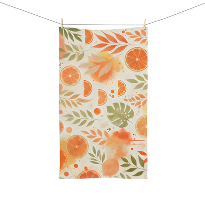 Hand Towel - Citrus Summer Orange Abstract Design